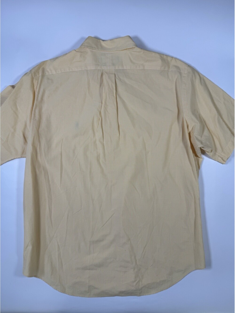 Vintage Y2K Ralph Lauren Shirt Mens XL Yellow Gingham Short Sleeve Pony - Picture 8 of 8